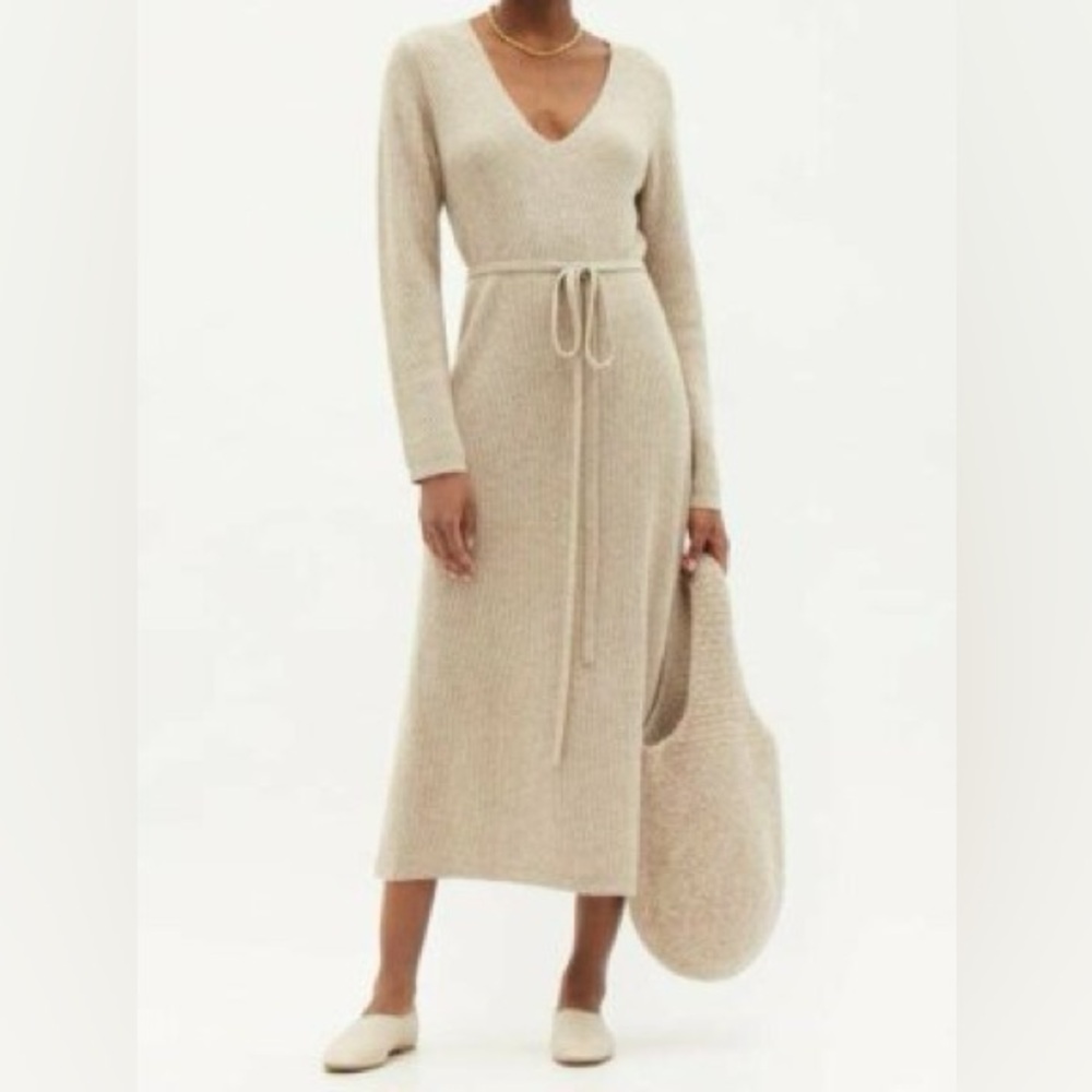 NWOT CO COLLECTION GOOP Ribbed Long Sleeve Sweater Dress Taupe (THE ROW KHAITE)